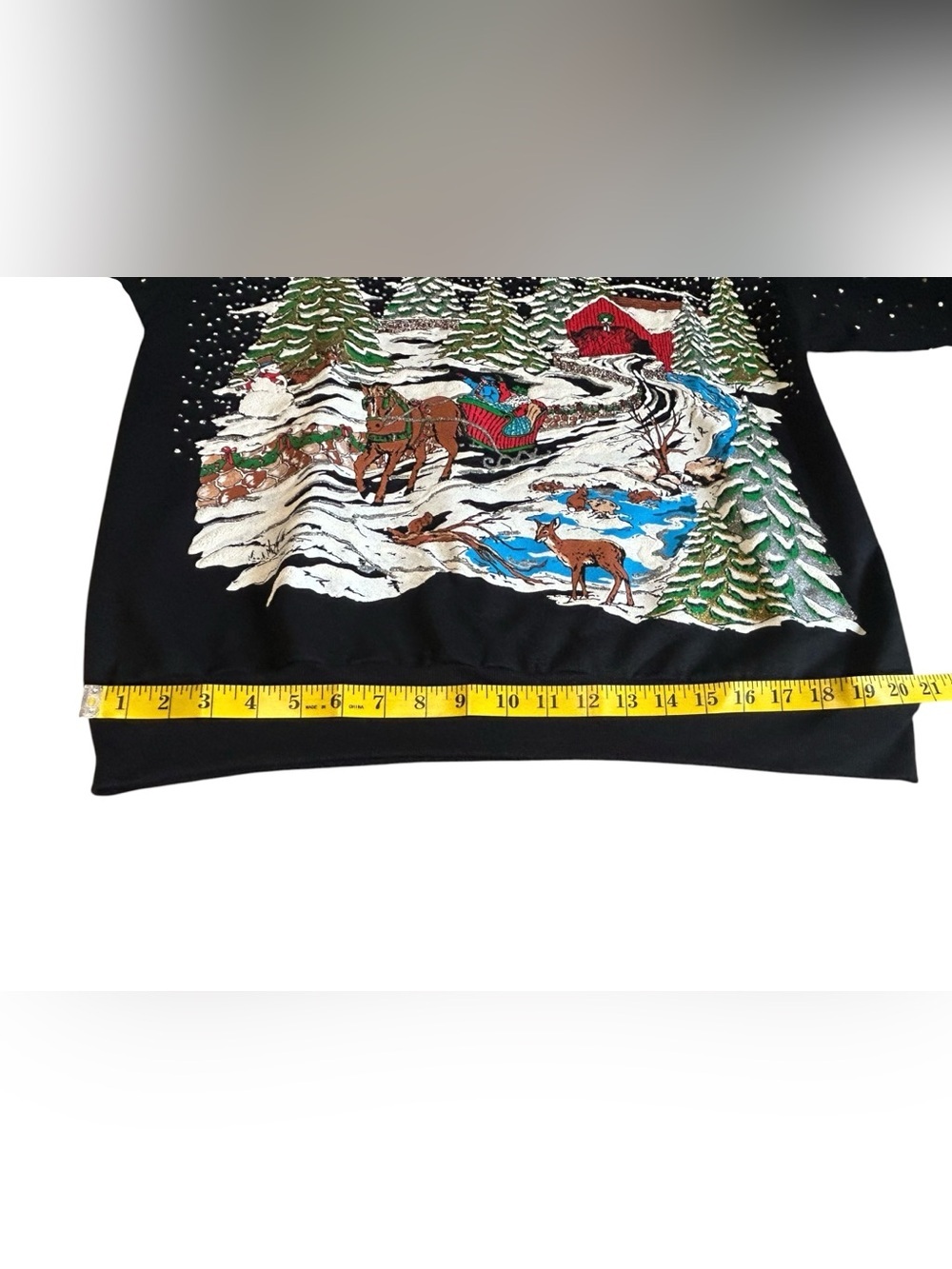 Vintage Nutcracker Winter Scene Christmas Sweater Black XL Cottagecore - Picture 7 of 11